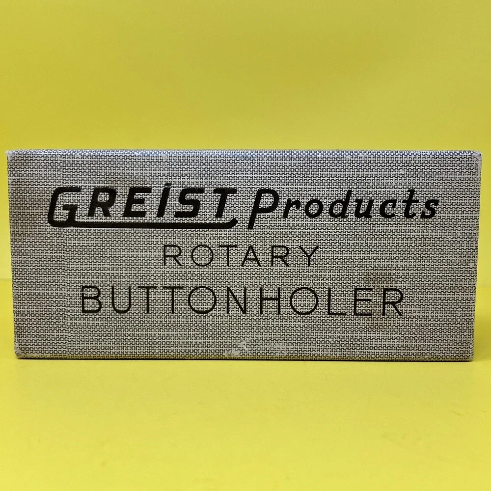 Greist Button Holder with Accessories Box 1950-60's Vintage Sewing Accessories..